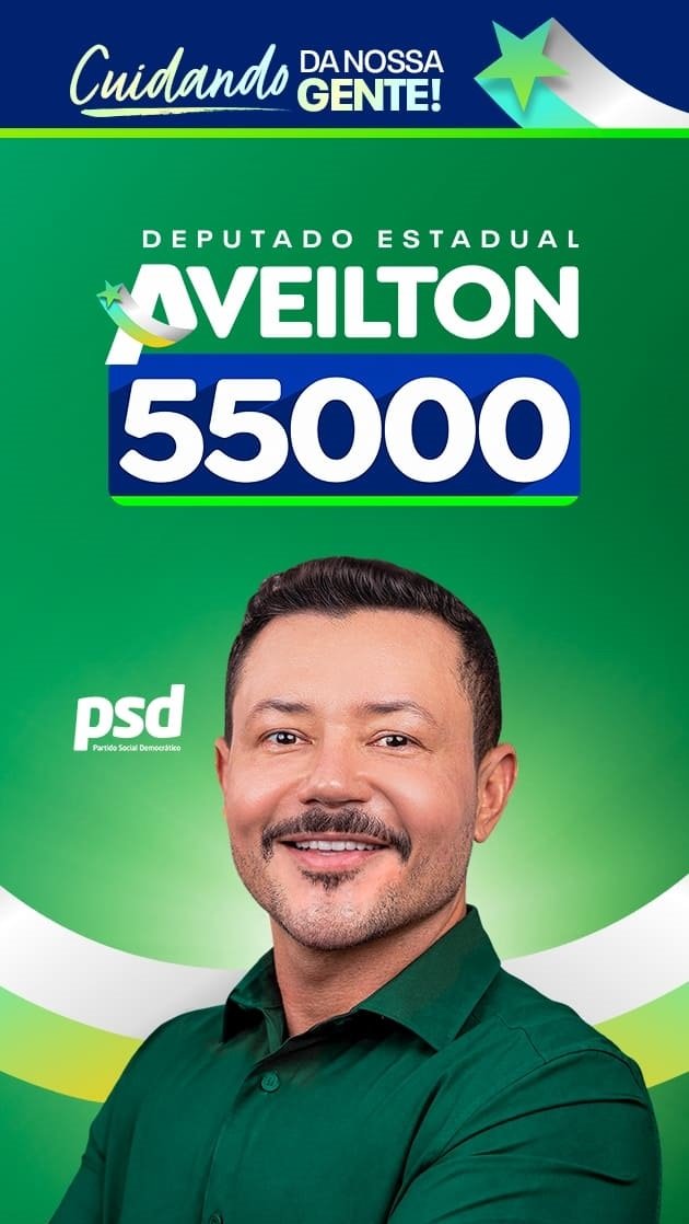 Frente do santinho de 55000 - Aveilton Souza - Deputado Estadual